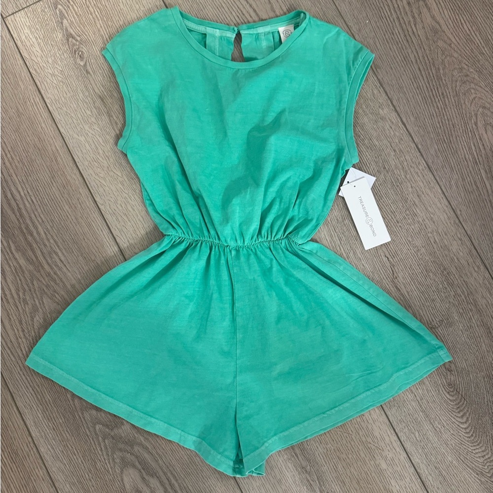 Treasure & Bond Teal Kids Romper
